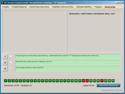 kompiuteris su KET testų programa