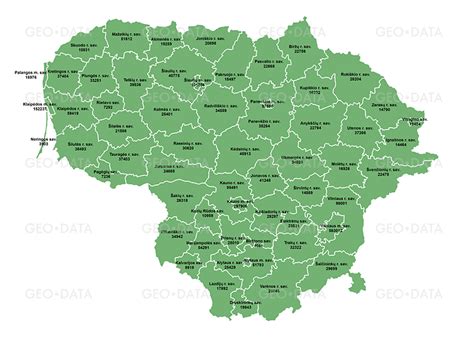 Žemėlapis: Lietuvos savivaldybės, įskaitant Jonavą