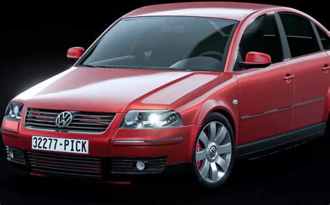 nuotrauka, demonstruojanti skirtingų spalvų, įskaitant raudoną, Volkswagen Passat B5 galinius bamperius