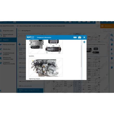 Schema, iliustruojanti Mercedes-Benz sunkvežimių diagnostikos įrangos svarbą