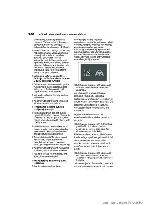 Vairuotojo pagalbos sistemų piktogramos