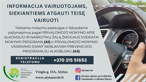 Infografika: žingsniai atgauti teises po vairavimo neblaiviam