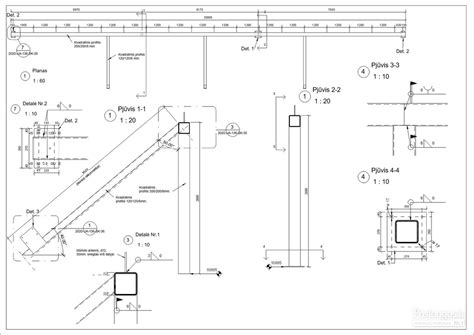 Techninė brėžinio schema pramoniniams vartams