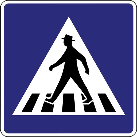 Pėsčiųjų perėja, ženklai