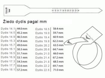 Lentelė su techniniais centravimo žiedų matmenų derinimo pavyzdžiais