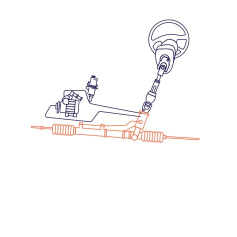 Schema hidraulinės vairo sistemos komponentų