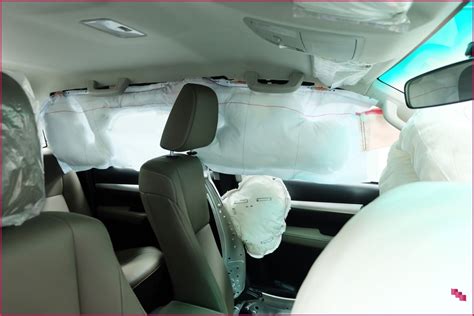 iliustracija, vaizduojanti skirtingų tipų oro pagalves automobilyje