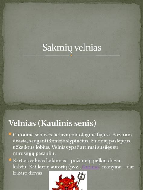 Velnias, kaip chtoninė būtybė, su pabrėžtais bruožais