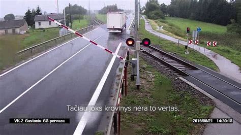 Geležinkelio pervažos su šviesoforu ir užtvarais, lengvojo automobilio ir traukinio siluetai