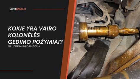 Vairo kolonėlės gedimo simptomų infografika