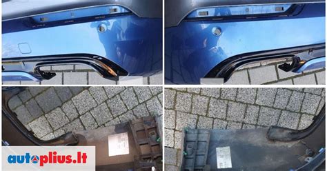 Volvo S60 automobilio galinio bamperio vaizdas su pažymėtomis jutiklių vietomis