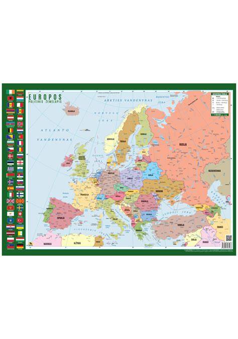 Europos žemėlapis, rodantis transporto maršrutą per Lietuvą, Lenkiją, Vokietiją, Olandiją, Belgiją ir Angliją