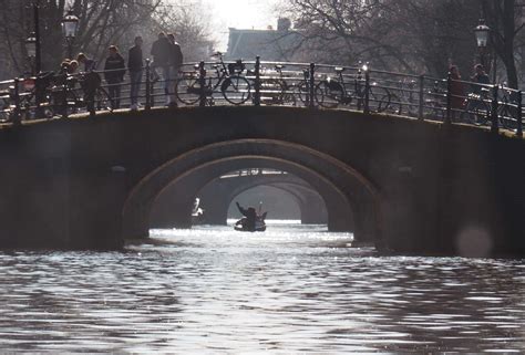 Amsterdamo kanalai ir dviračiai