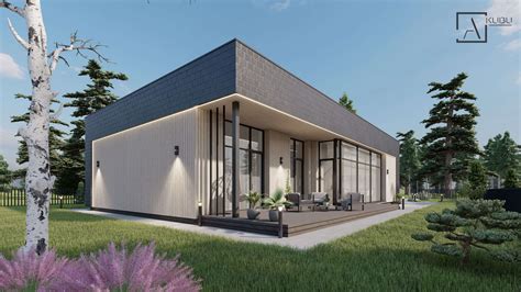 Vizualizacija: Pastato fasadas su įmonės pavadinimu.