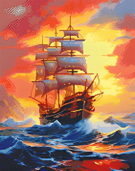 Ilustracija: laivas audringoje jūroje ir laivas ramioje jūroje
