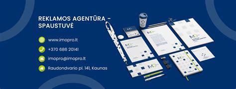 Vizualizacija su logotipu ir pagrindine informacija apie įmonę 