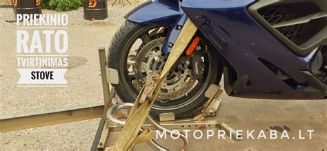 Motociklo tvirtinimas ant priekabos