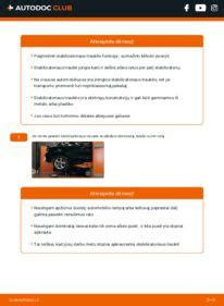 Vaizdinė instrukcija, kaip vizualiai patikrinti stabilizatoriaus traukės būklę automobilyje