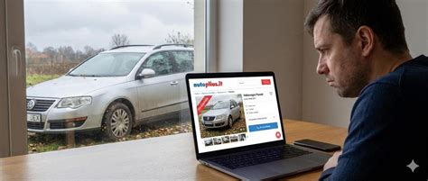 Iliustracija, vaizduojanti žmogų, besirenkantį automobilį Autoplius.lt portale