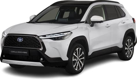 schematinis paveikslėlis: Toyota Corolla Cross su skirtingų dydžių padangomis
