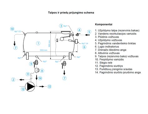 automobilio vakuumo sistemos schema su pažymėtu vakuumo talpos bakeliu