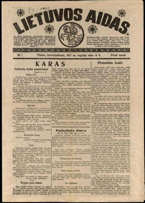 Lietuvos neutralumą skelbiantis aktas. Laikraščio „Lietuvos aidas“ iškarpa (1939 m.).
