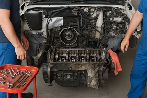 Autoserviso meistras atlieka variklio diagnostiką