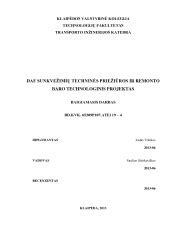 Sunkvežimių techninės priežiūros ir remonto procesų schema