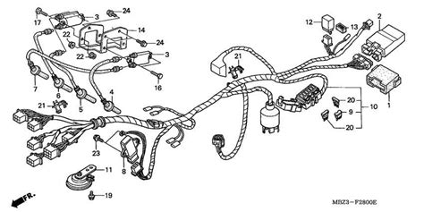 Motociklo Honda Hornet rėmo konstrukcijos schema