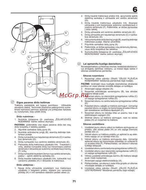 Vejapjovės pavaros diržo keitimo schema