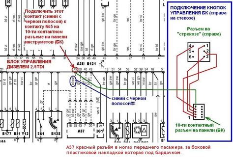 Audi A6 C4 laidų jungčių schema
