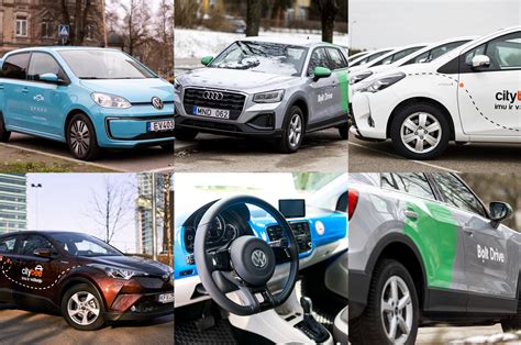 Tematinė nuotrauka: žmonės, besinaudojantys dalijimosi automobiliais paslaugomis mieste