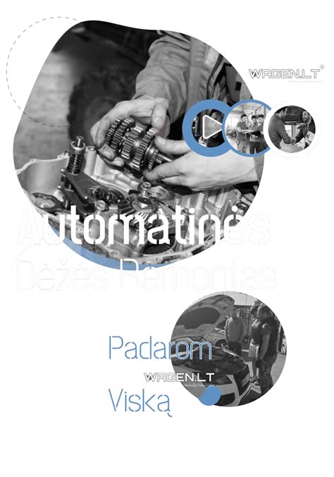 Schematinis Volkswagen automatinės pavarų dėžės komponentų išdėstymas