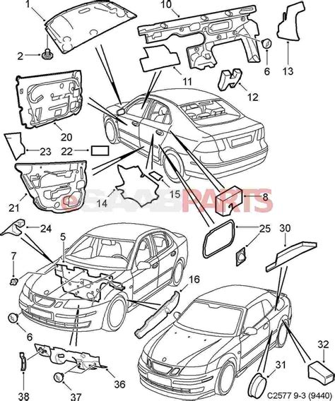 Saab 9-3 pakabos schema
