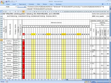 Vairuotojo darbo laiko diagrama su kelių darbdavių krūviu