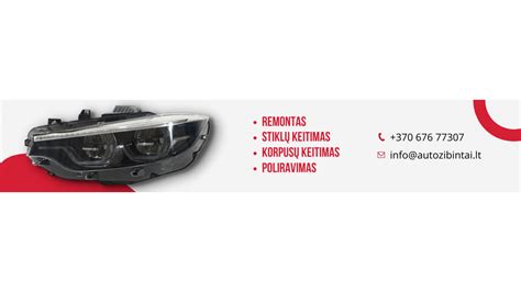 Schema, iliustruojanti priekinių ir galinių automobilio žibintų komponentus