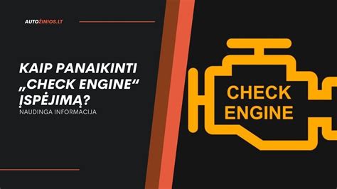 Schematinis „Check Engine“ lemputės pavaizdavimas su užrašu „Ignoruota Problema“.