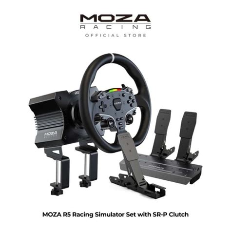 Nuotrauka, vaizduojanti Moza Racing R5 vairo bazę ir pedalus