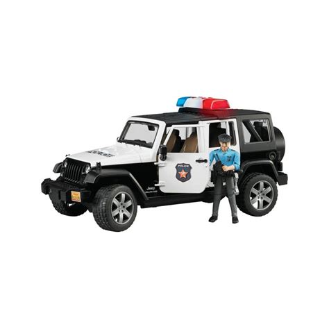 BRUDER Jeep Wrangler Unlimited policijos automobilio modelis su švyturėliais