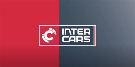 Inter Cars Lietuva parduotuvės logotipas ir vizualizacija su įvairių automobilių dalimis