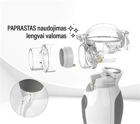 Inhaliatoriaus veikimo schema: vaistinio preparato pavertimas aerozoliu ir patekimas į kvėpavimo takus
