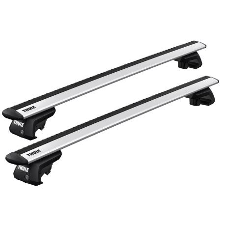 Aerodinaminiai Thule WingBar Edge stogo skersiniai, pritvirtinti prie Volkswagen Passat CC.