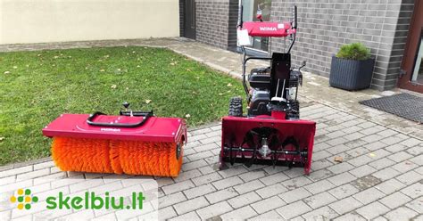 Motobloko priedai: sniego valytuvas ir šluota