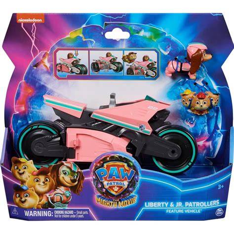 Paw Patrol transporto priemonės su keliomis figūrėlėmis infografika