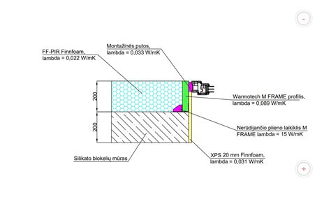 DPF schema arba pjūvis su montavimo elementais