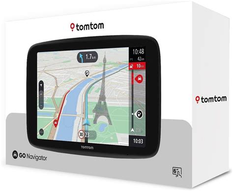 TomTom navigacijos sąsajos iliustracija su žemėlapiu