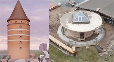 Kėdainių minareto bokšto nuotrauka su aplinkiniu kraštovaizdžiu