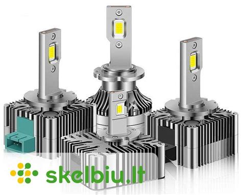 nuotrauka, vaizduojanti skirtingų tipų automobilių LED lempučių kainas ir išvaizdą