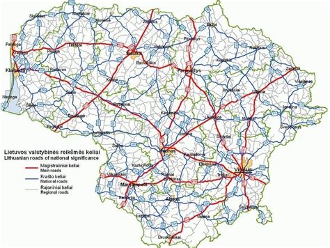 Infografika: Lietuvos kelių tinklas - automagistralės, krašto ir rajoniniai keliai