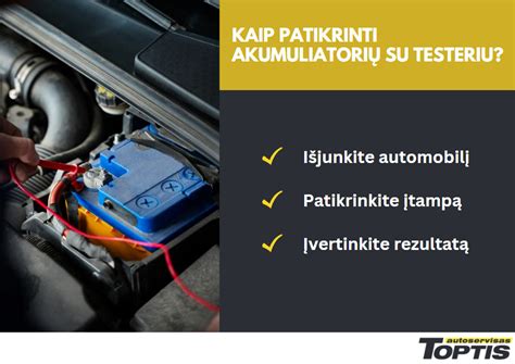 Tematinė nuotrauka: Akumuliatoriaus patikra